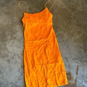 ZARA Bright orange spaghetti strap dress Size M